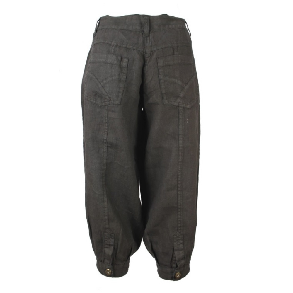 NTS Black Linen Leona Capri Pants Size 36 - US 4 - Picture 2 of 8